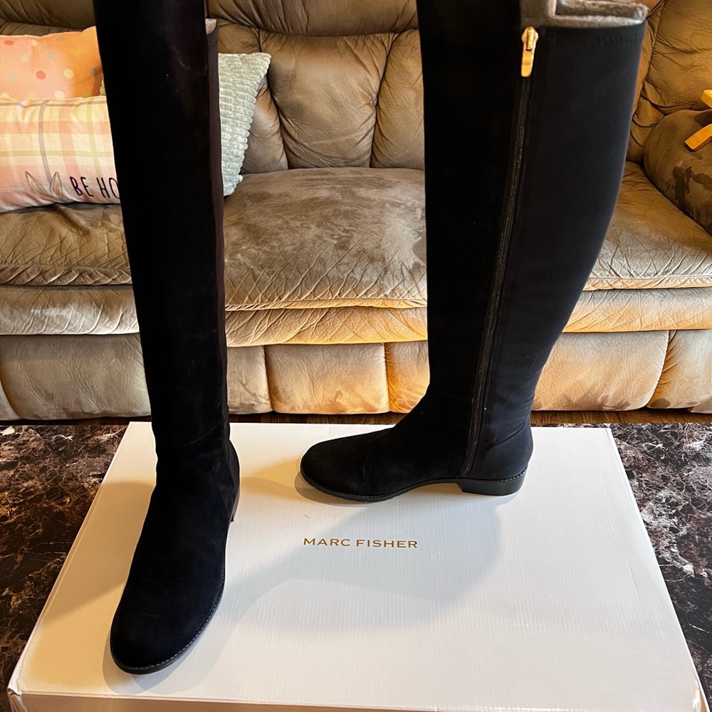Marc Fisher Black Over The Knee-High Boots